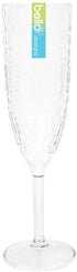 BELLO DIMPLE EFFECT PLASTIC 200ML CHAMPAGNE SPARKLING WINE FLUTE GLASS. AM2742